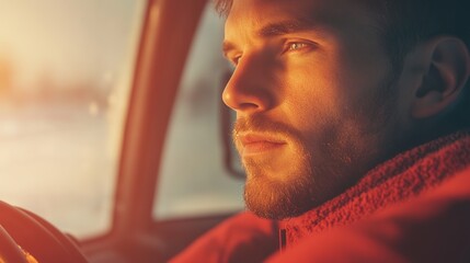 close-up of snowplow operator adjusting controls inside cab their focused expression illuminated by vehicle soft interior