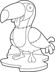 Toucan Halloween Zombie Animal Vector Graphic Art Illustration