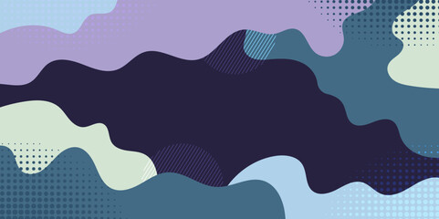 Abstract organic shape with halftone design colorful template.