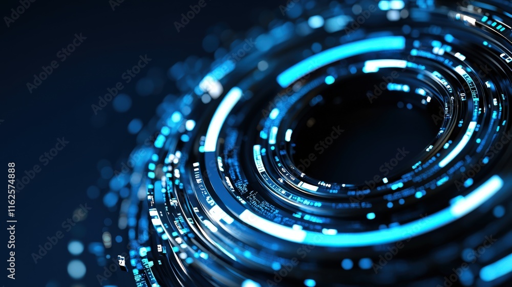 Poster dynamic digital data visualization virtual space graphic design abstract environment close-up techno