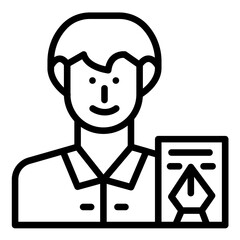 Vector Design Author Male Icon Style