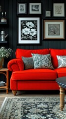 Boho chic interior decor the sofa for a pop of color