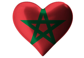Heart shaped background with flag of Morocco