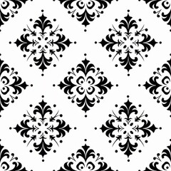 Fototapeta premium Abstract floral silhouettes repeated in a decorative pattern for contemporary design aesthetics