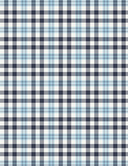 Plaid fabric pattern, blue, brown, cream, seamless for textiles, and for designing clothes, skirts or decorative fabrics. Vector illustration.
