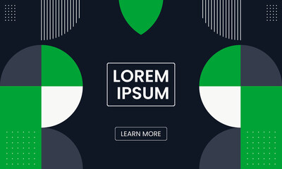 Modern Minimalist Geometric Background with Green and White Elements. For Design Template