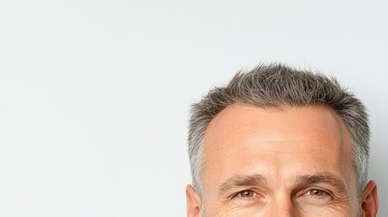 Fototapeta premium Professional Portrait of a Mature Man Studio Headshot Photography Neutral Background Close-Up Confidence