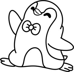 Line Art Penguin illustration