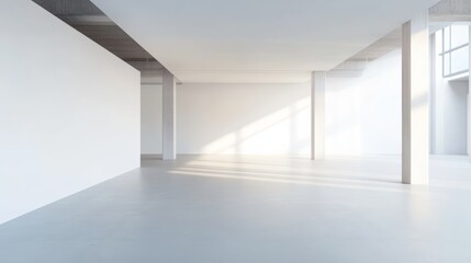 Fototapeta premium Spacious empty modern interior with natural light.
