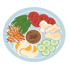 Gado-Gado or vegetable salad with peanut sauce