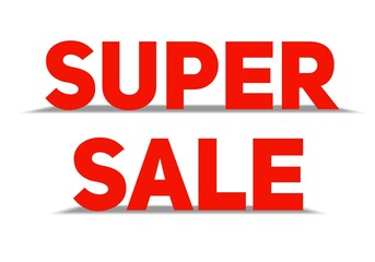 Super Sale Promotion Graphic on White Background