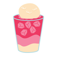 Soda Gembira Red soda mixed with milk is a typical Indonesian drink