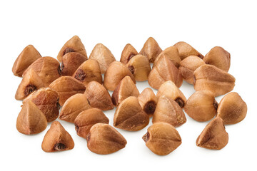 Raw buckwheat isolated on white background