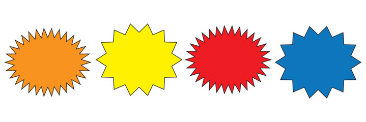  starburst splash symbol. bomb signs sticker for apps and websites with transparent background PNG