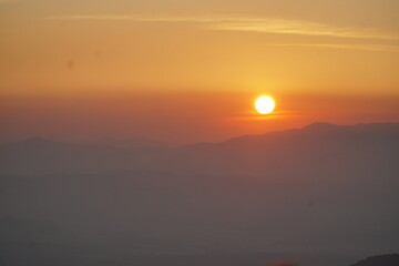 A sunset at Nan in Thailand.