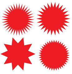  starburst splash symbol. bomb signs sticker for apps and websites with transparent background PNG