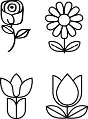 Flower line art