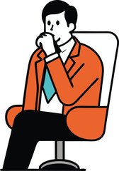 illustration of a person sitting on a chair