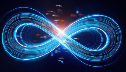 glowing infinity loop representing data science workflows and AI concepts
