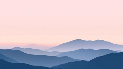 Obraz premium Serene Blue Mountains Under a Pink Sky