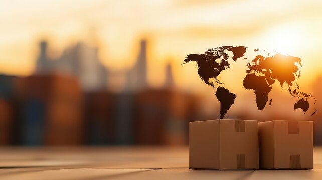 supply chain management concept. Cost management in global supply chains, visualized through logistics routes and financial metrics, Cost management with global supply chain, Global and focused