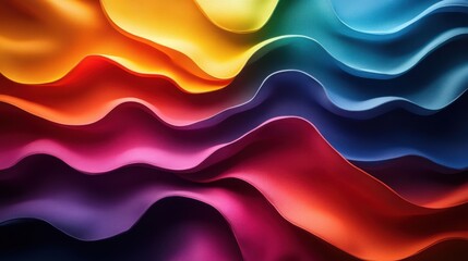 A radiant Pride Month background featuring vibrant rainbow waves framing the blank middle perfect for highlighting content 