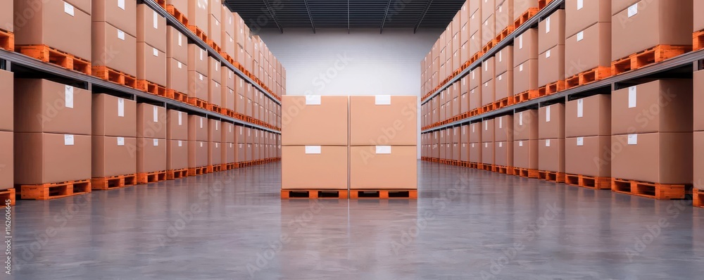 Poster supply chain management concept. warehouse management system with integrated cost control measures f