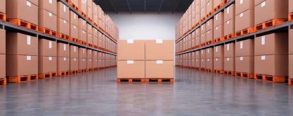 supply chain management concept. Warehouse management system with integrated cost control measures for logistics efficiency, Warehouse system with cost control, Optimized and streamlined