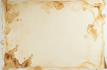 Aged Paper Texture with Coffee Stains: Grunge Background