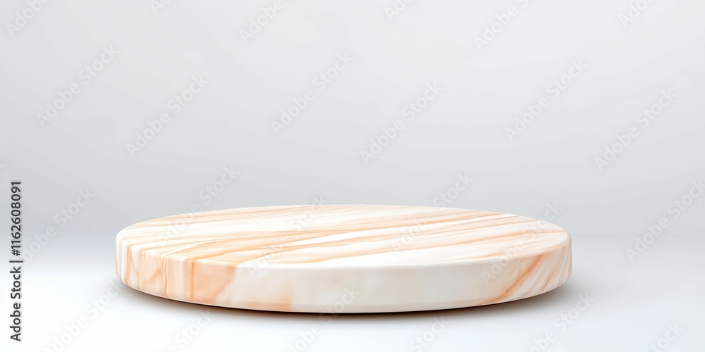 Poster round wooden table with a white background. the table is empty. there is no furniture on the table