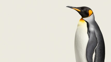 Fototapeta premium Majestic Emperor Penguin with Vibrant Orange and Black Colors