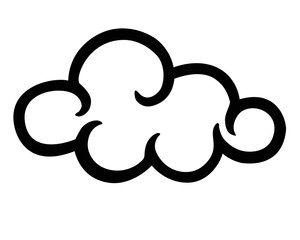 Cloud, weather phenomenon - stock illustration for logo or pictogram. Cloud - a linear picture for a sign or icon	
