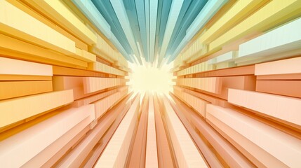 Fototapeta premium Abstract Burst of Light Shining Through Colorful Vertical Stripes in Modern Digital Art