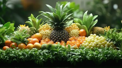 Tropical fruit paradise A tropical fruit arrangement centerpiece