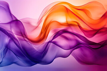 Subtle Wavy Gradient Lines in Vibrant Purple and Orange Tones, Flowing Abstract Design for Elegant and Calming Artistic Concepts