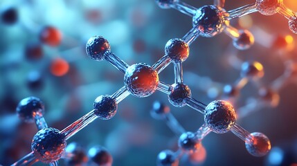 Artistic molecular network with soft glowing highlights and innovative design elements 