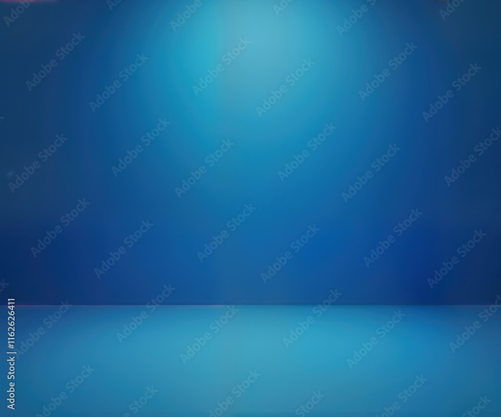 Poster empty blue room studio. modern empty interior. smooth gradient blue walls and floor. bright soft lig