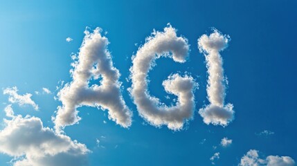 Fototapeta premium Cloud formations creating agi against a clear blue sky