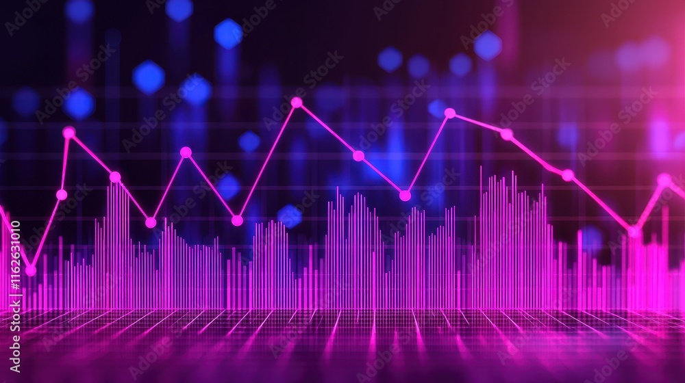 Poster Vibrant Financial Data Visualization with Graphs and Charts