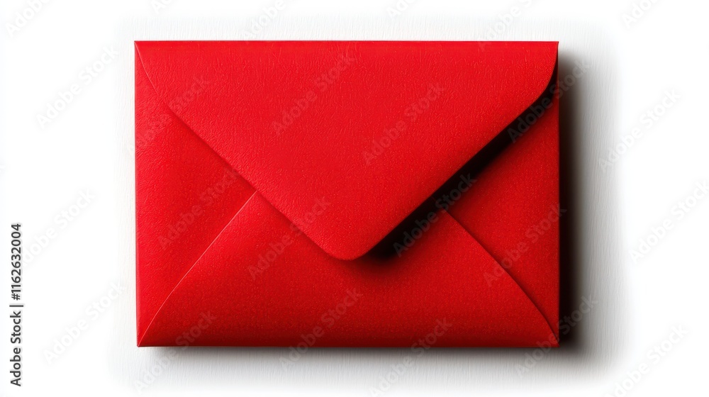 Poster bright red envelope for sending letters and invitations