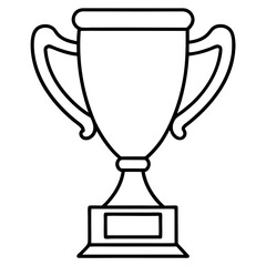 Award Trophy Line Art Vector for Creative Projects