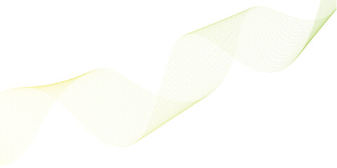 abstract vector green colored wave melody lines on white background. Vector illustration.