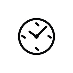 Black time clock icon isolated on white background