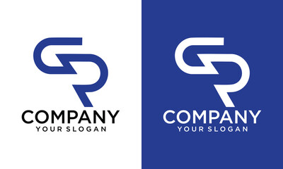 Creative Letter GR monogram initial logo, geometric, modern, gradient, grid logo