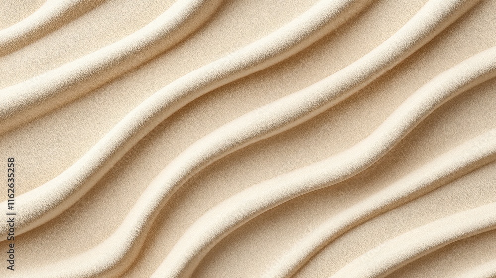 Poster elegant cream fabric texture with soft wavy patterns and depth