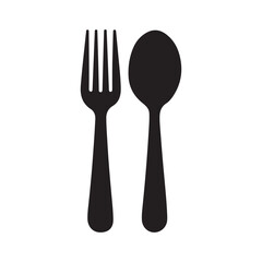 Spoon and fork icon isolated on white background. Tableware instruments. Restaurant icon. Fork and spoon icon vector. 