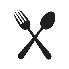 Spoon and fork icon isolated on white background. Tableware instruments. Restaurant icon. Fork and spoon icon vector. 