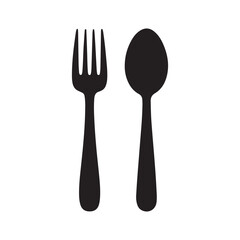 Spoon and fork icon isolated on white background. Tableware instruments. Restaurant icon. Fork and spoon icon vector. 