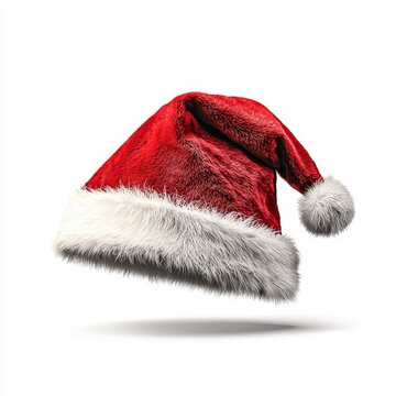 recommend clip art: A festive red Santa hat with a fluffy white trim, perfect for holiday celebrations and Christmas spirit.