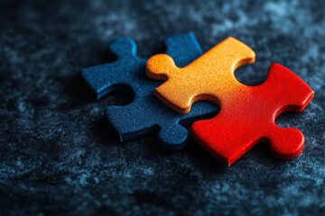 Fototapeta premium social pressure relief. A symbolic representation of glowing puzzle pieces fitting together